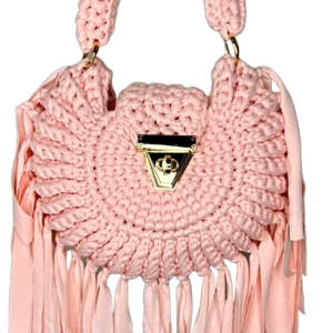 Pink Rosy Dream Crochet Tassel Bag