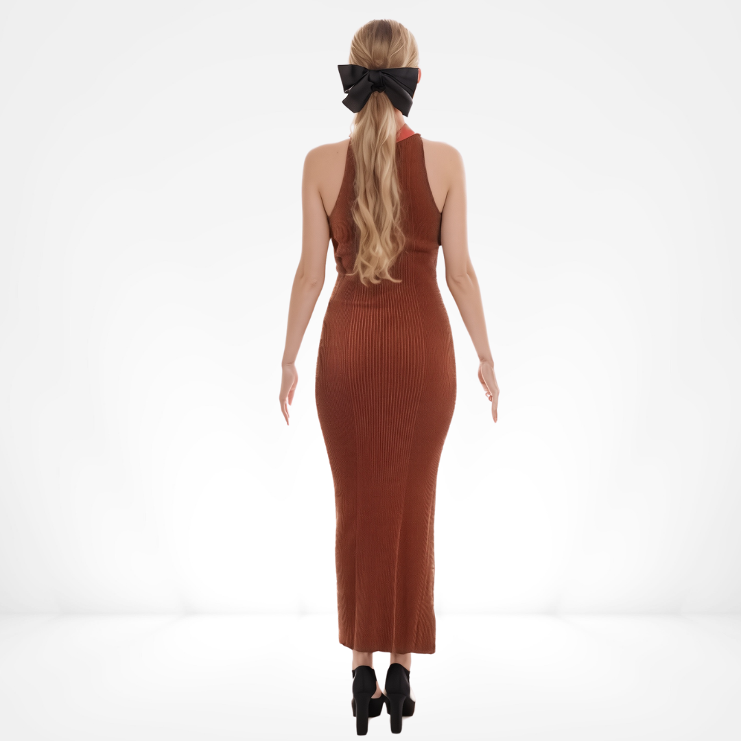 Sunset Drape Halter Dress - Image 3