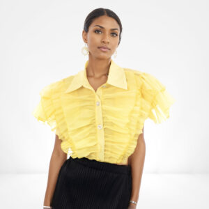 Lemon Ruffle Organza Blouse