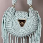 Blue Dream Crochet Tassel Bag