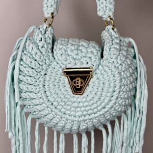 Blue Dream Crochet Tassel Bag
