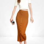 Amber Cascade Midi Skirt